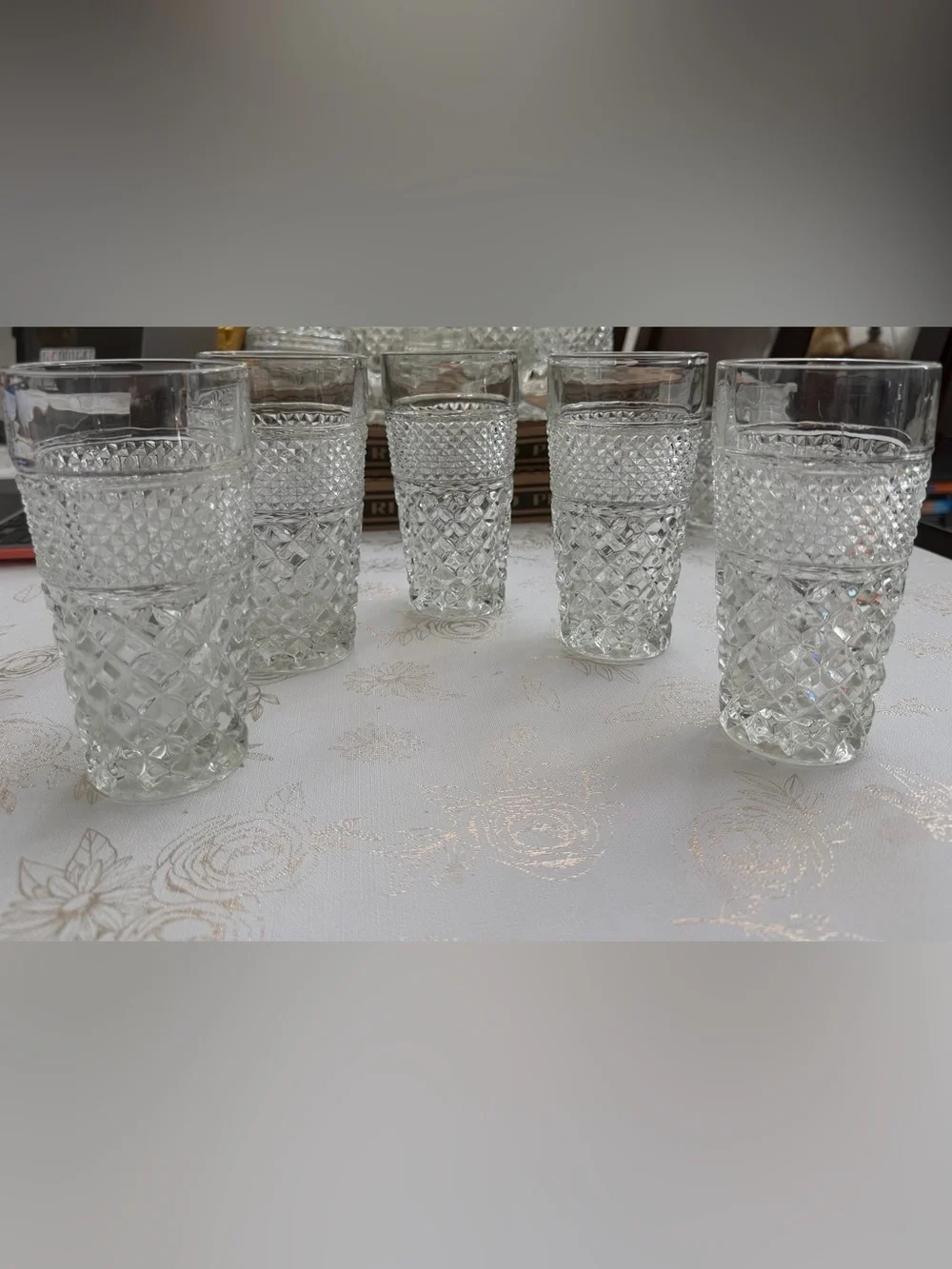 Vintage Anchor Hocking Wexford Water Goblets / Highball Glasses - Set of 5